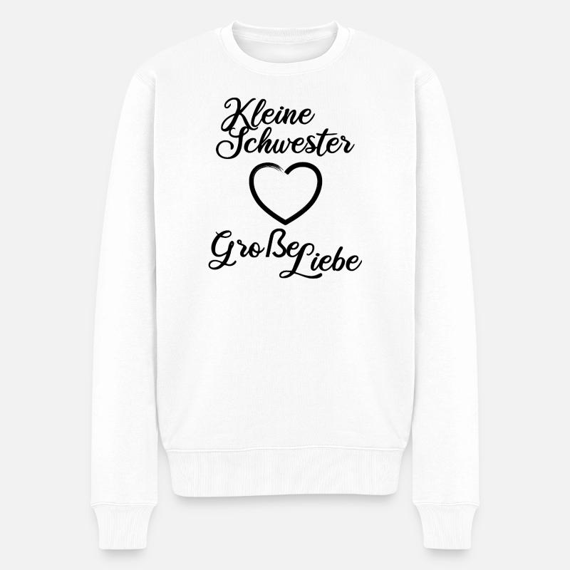 Kleine Schwester Große Liebe - Männer Premium Bio Pullover - Weiß