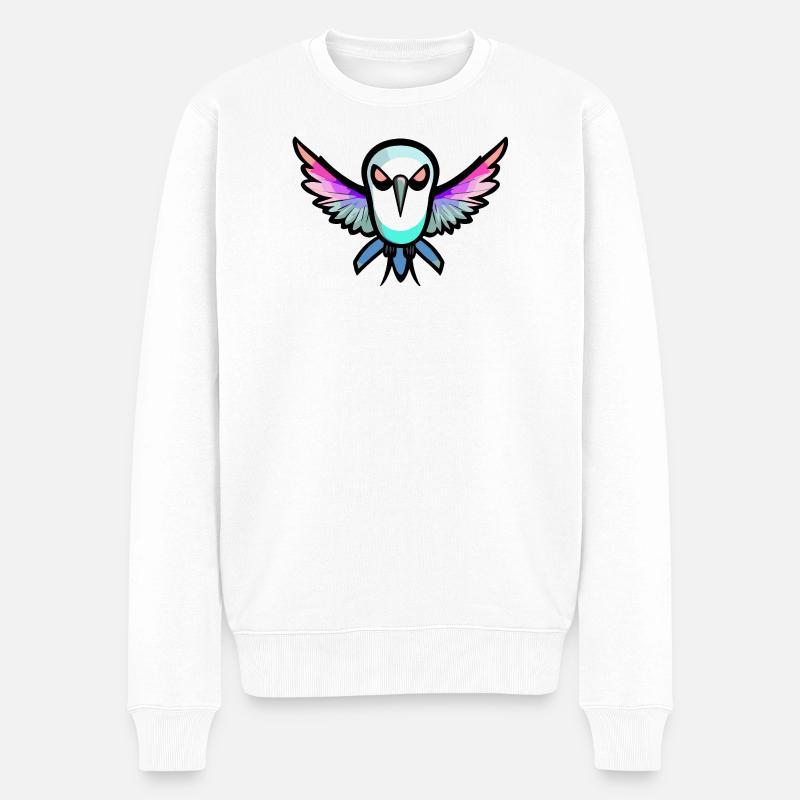 Kolibri Vogel Halloween Comic Lustig - Männer Premium Bio Pullover - Weiß