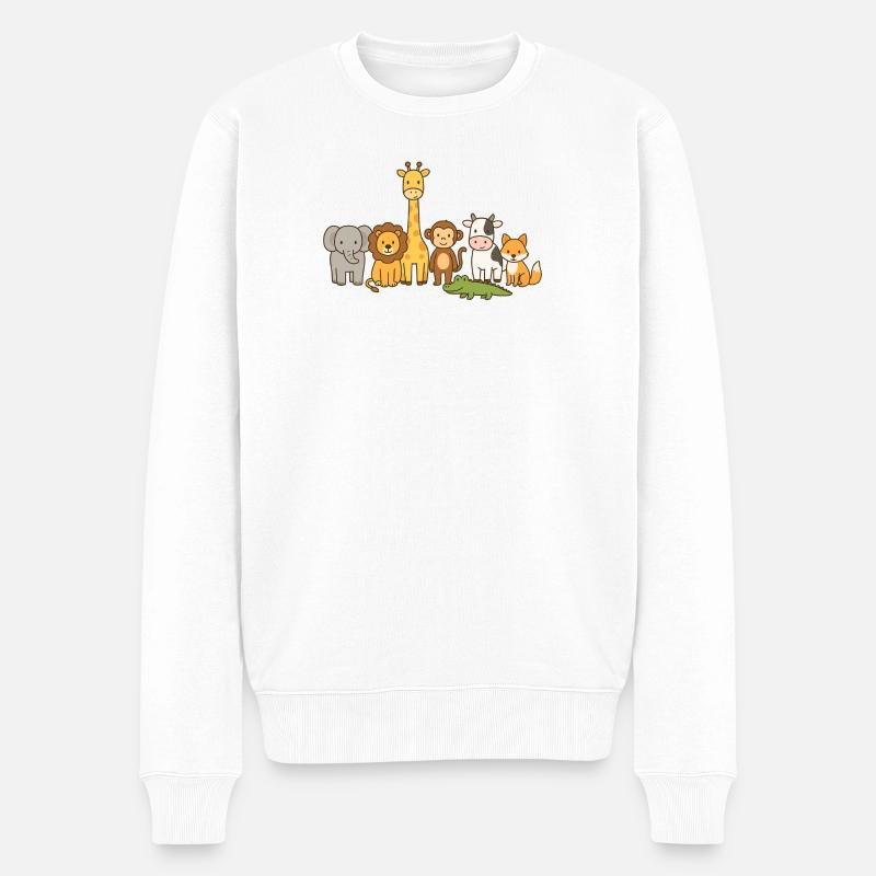 Mignon safari Amoureux des animaux - Pull Premium bio Homme - blanc