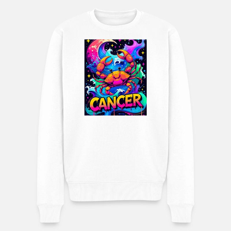 Krebs - Männer Premium Bio Pullover - Weiß