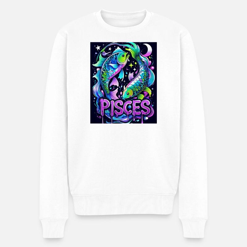 Fische - Männer Premium Bio Pullover - Weiß