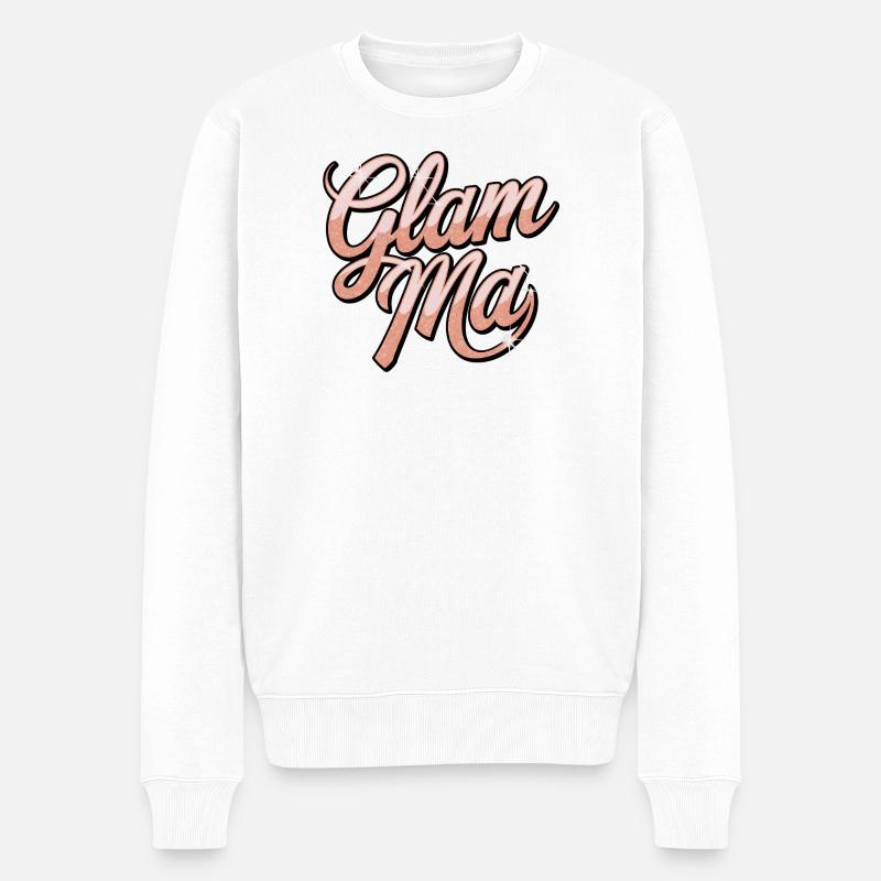 Glam Mad Glitter Skript - Männer Premium Bio Pullover - Weiß