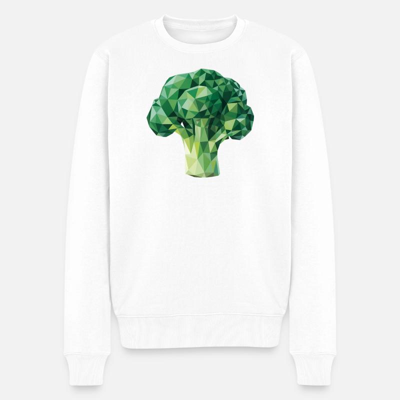 Brokkoli - Cooles Gemüse-Logo - Männer Premium Bio Pullover - Weiß