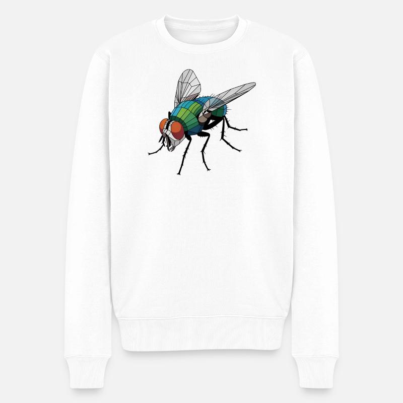 Mouche - Logo Low Poly cool - Pull Premium bio Homme - blanc