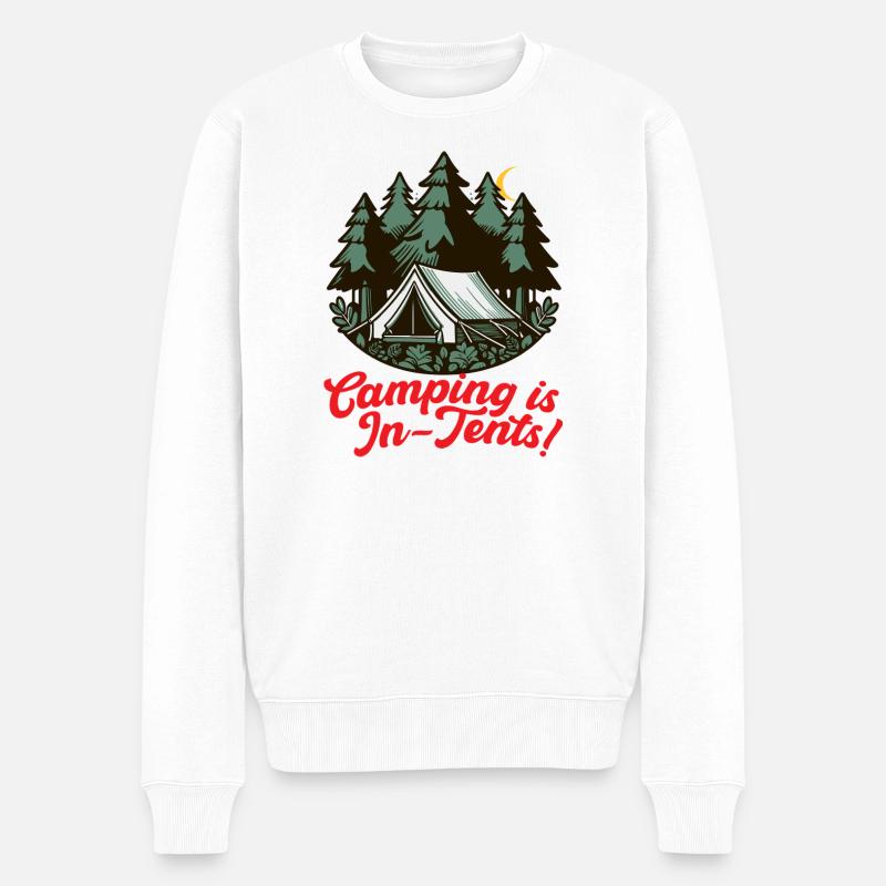 Übernachtungszelt Camping - Männer Premium Bio Pullover - Weiß