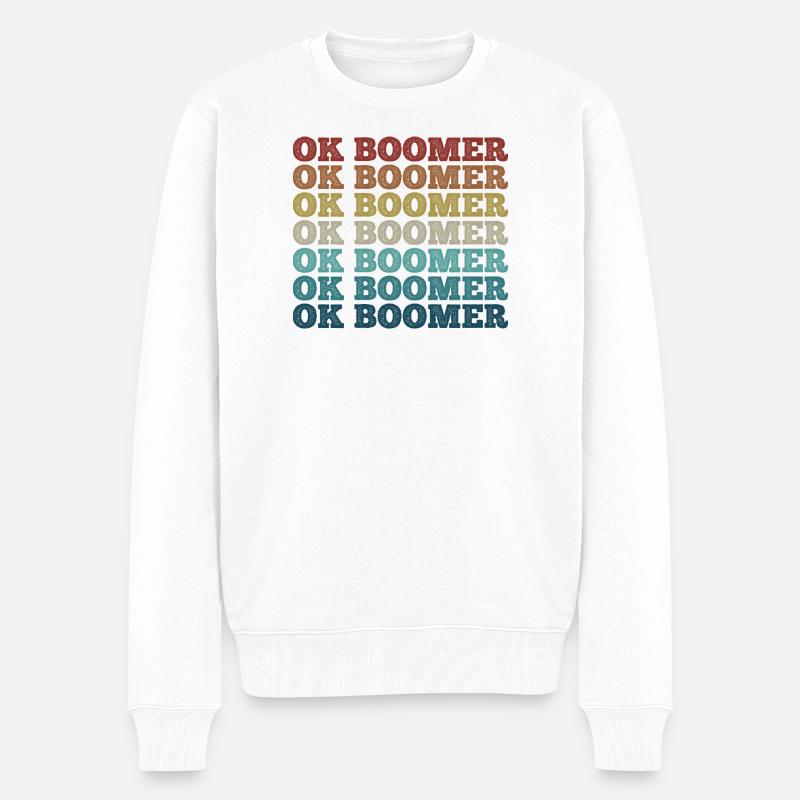 Boomer Arc En Ciel Retro - Pull Premium bio Homme - blanc
