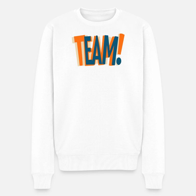 Team-Textdesign - Männer Premium Bio Pullover - Weiß