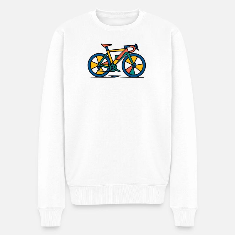Vélo abstrait éclatant - Pull Premium bio Homme - blanc