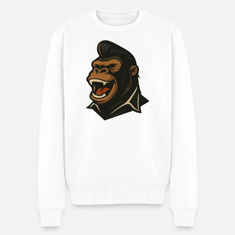 Piétinement avec style – Édition Gorille - Pull Premium bio Homme - blanc