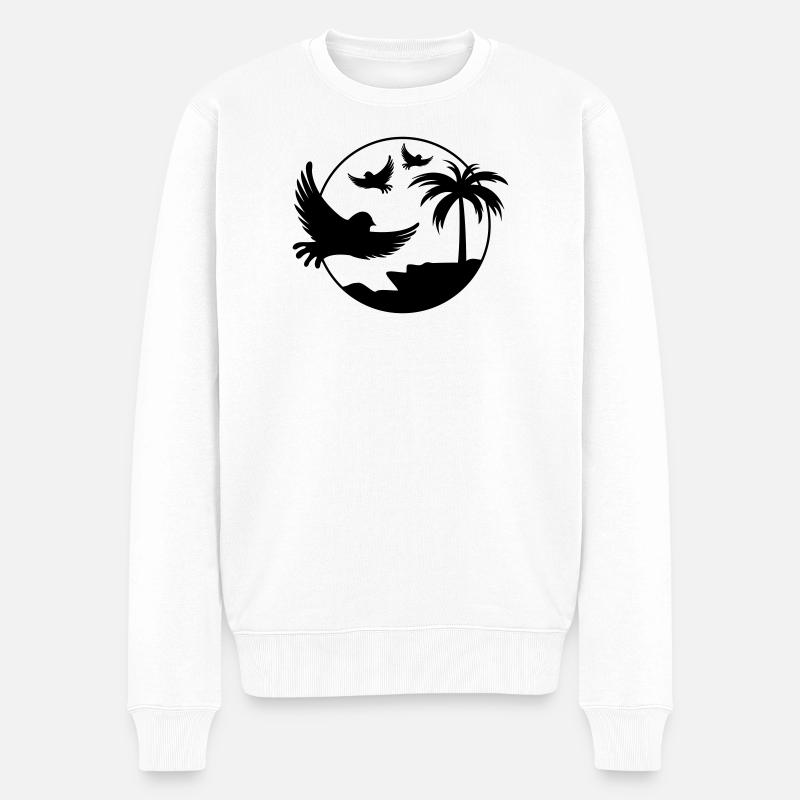 Oiseaux de l’île paradisiaque - Pull Premium bio Homme - blanc