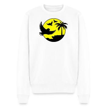 Paradise Insel Birds - Männer Premium Bio Pullover - Weiß - Vorne - Thijin (182cm)
