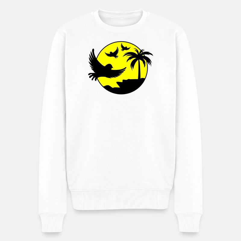 Oiseaux de l’île paradisiaque - Pull Premium bio Homme - blanc