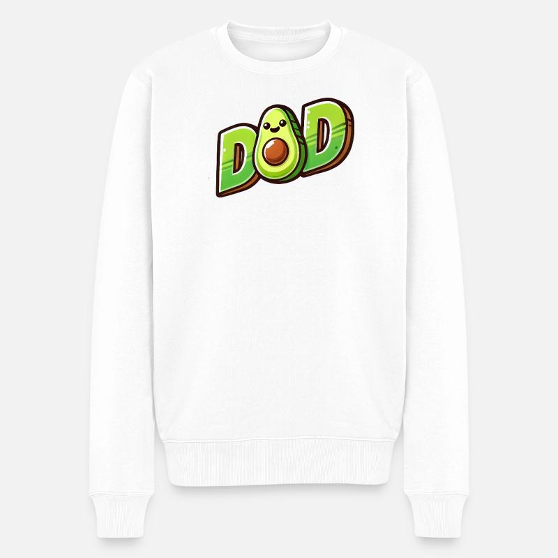 Avocat papa, papa aime les avocats - Pull Premium bio Homme - blanc