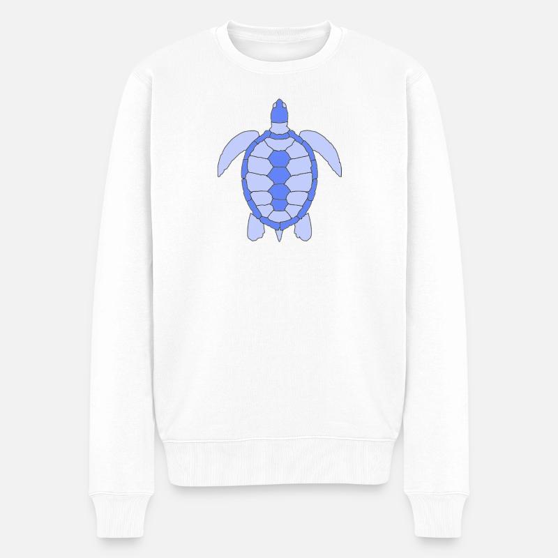 TURTLE - Männer Premium Bio Pullover - Weiß