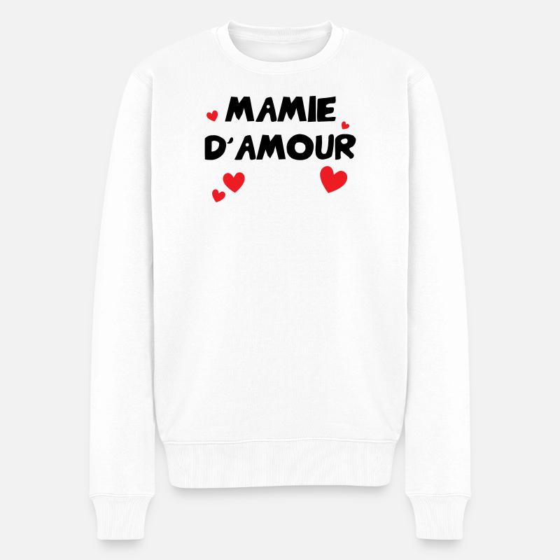 Oma der Liebe - Männer Premium Bio Pullover - Weiß