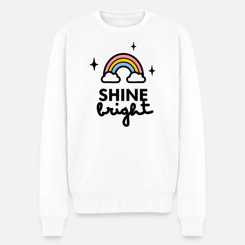 Shine Bright-Logo - Männer Premium Bio Pullover - Weiß