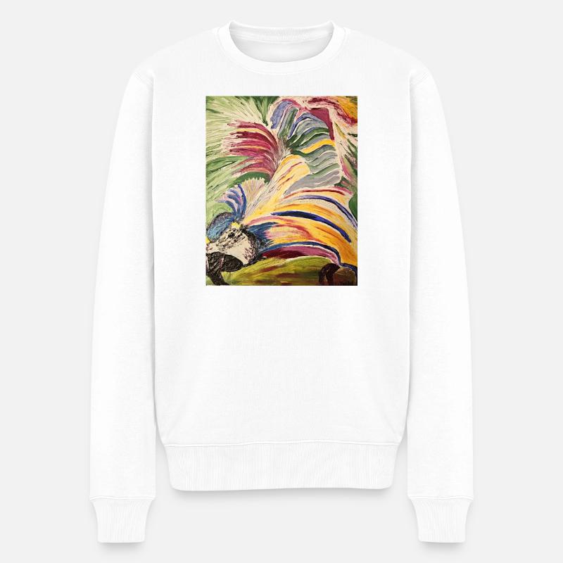 Papagei  - Männer Premium Bio Pullover - Weiß