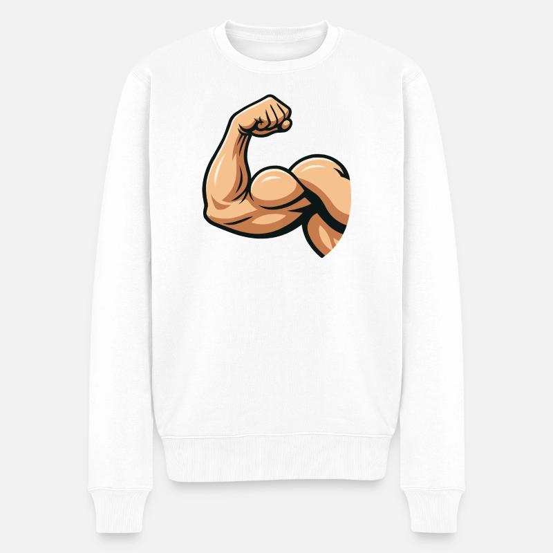 Illustration de biceps forts - Pull Premium bio Homme - blanc