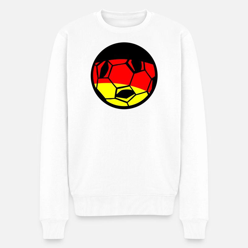 Fußball Deutsche Flagge Kunst - Männer Premium Bio Pullover - Weiß