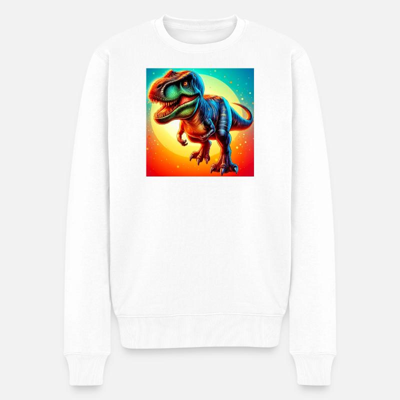 Dinosaurier - Männer Premium Bio Pullover - Weiß