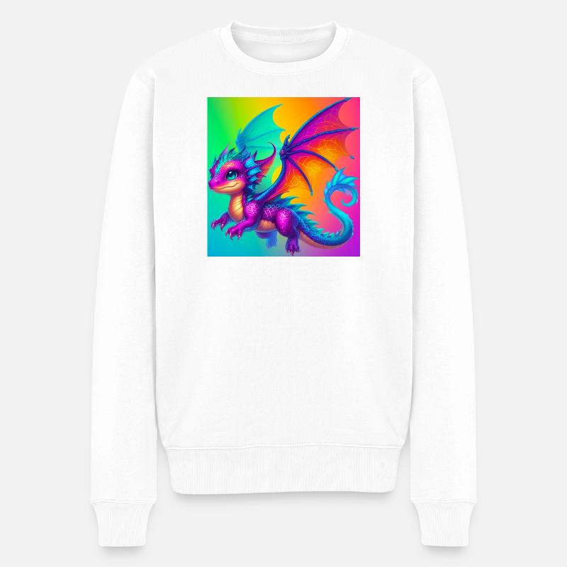 Drache - Männer Premium Bio Pullover - Weiß