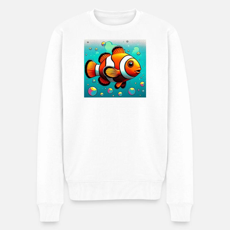 Clownfisch - Männer Premium Bio Pullover - Weiß