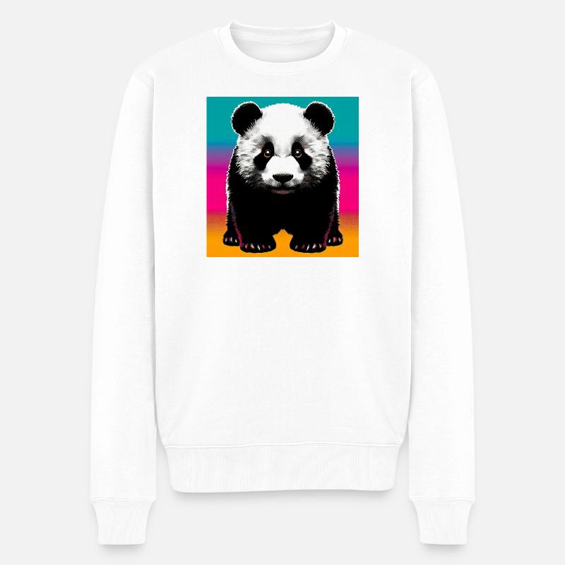 Panda - Männer Premium Bio Pullover - Weiß