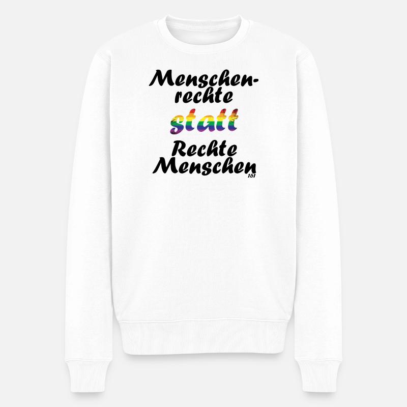 menschenrechte - Männer Premium Bio Pullover - Weiß
