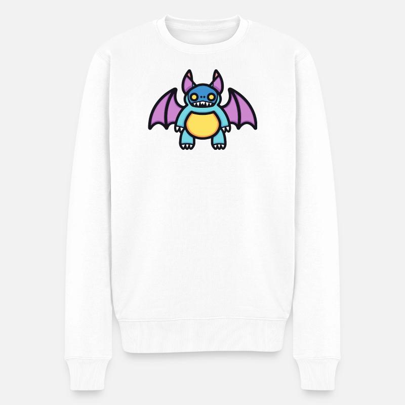 Chauve-souris Halloween Bande dessinée drôle - Pull Premium bio Homme - blanc