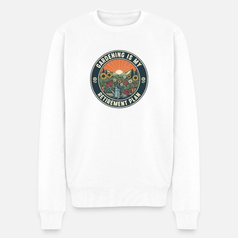 Gardening Is My Retirement Plan - Männer Premium Bio Pullover - Weiß