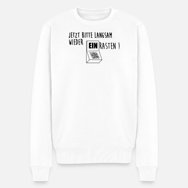 Einrasten - Männer Premium Bio Pullover - Weiß