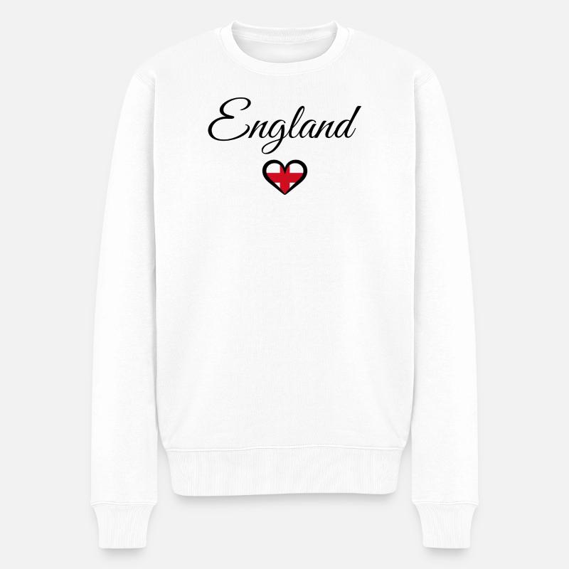 England Herz Hemd - Männer Premium Bio Pullover - Weiß