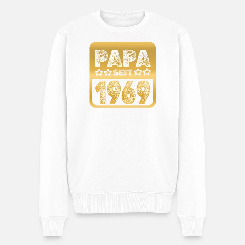 Papa 1969 - Männer Premium Bio Pullover - Weiß
