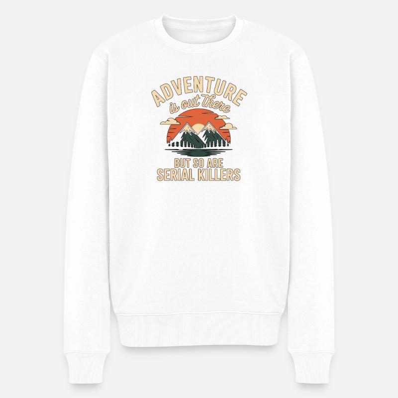 Adventure Is Out There Serial Killers - Männer Premium Bio Pullover - Weiß