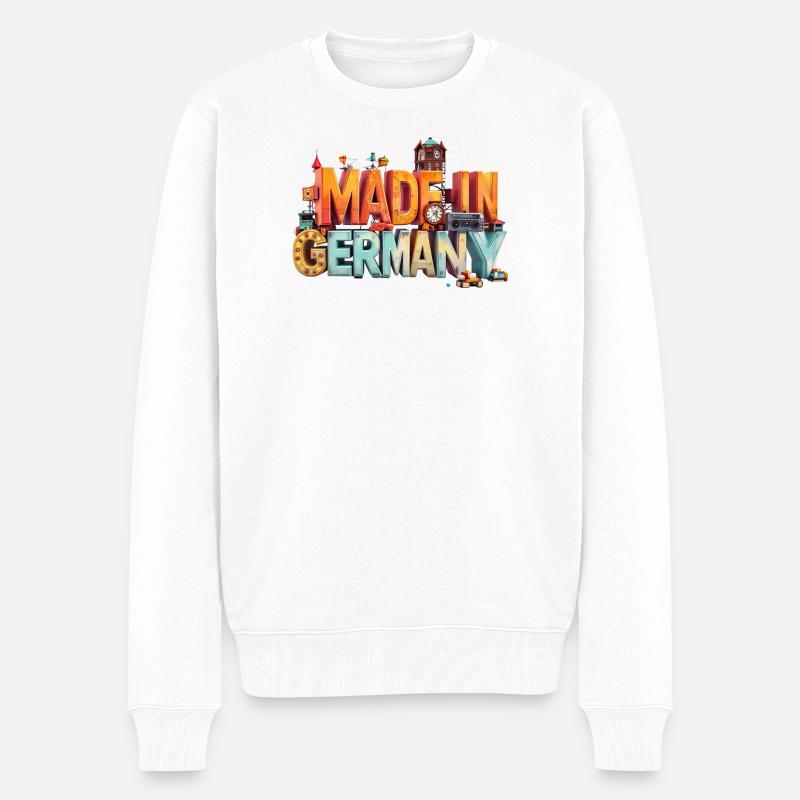 Made in Germany Spielwelten Pop-Art - Männer Premium Bio Pullover - Weiß