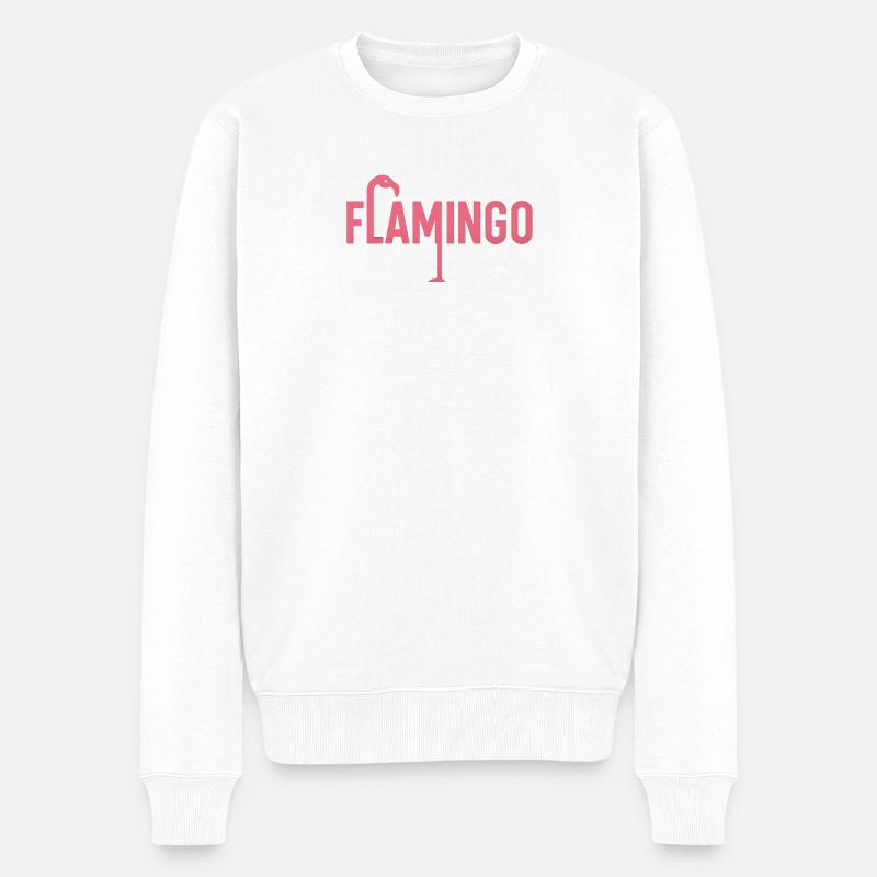 Flamingo - Männer Premium Bio Pullover - Weiß