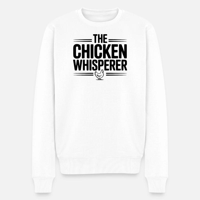 Le chuchoteur de poulet - Pull Premium bio Homme - blanc