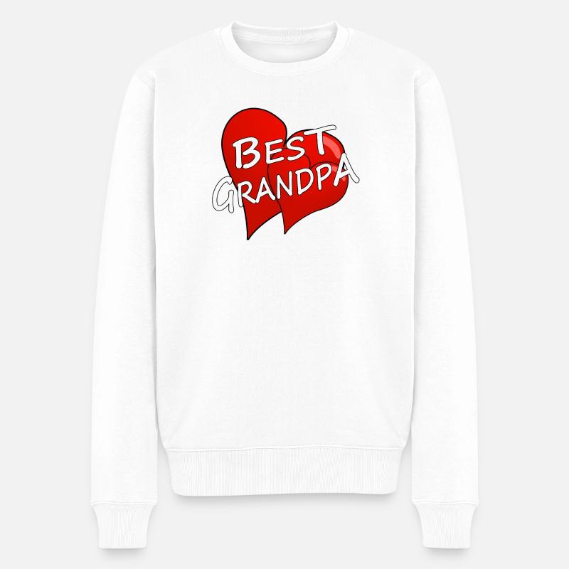 BEST GRANDPA - Männer Premium Bio Pullover - Weiß