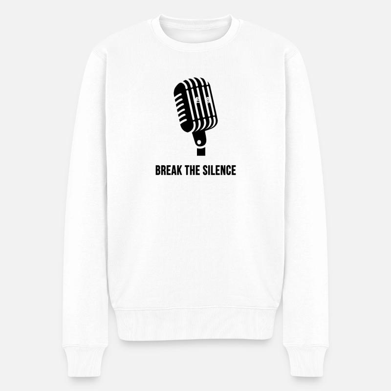 Break the Silence - Männer Premium Bio Pullover - Weiß