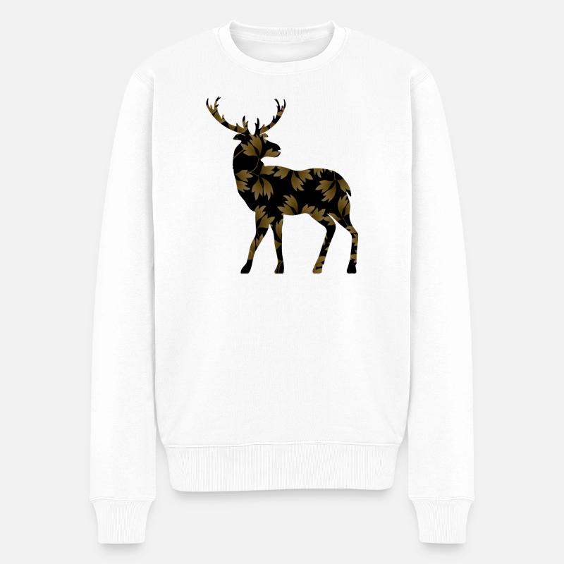 Cerf - Pull Premium bio Homme - blanc