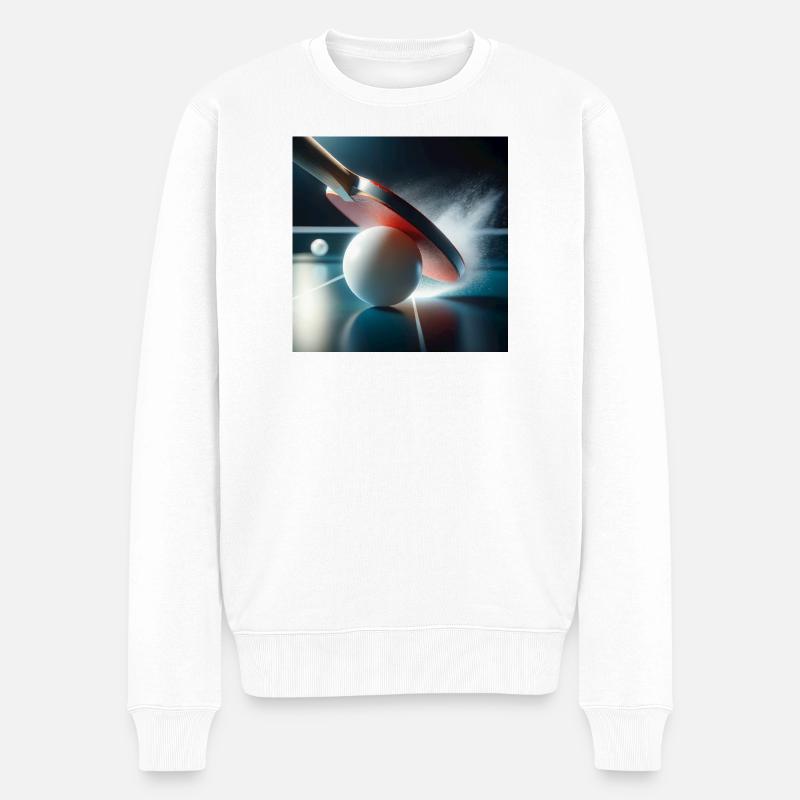 Sport, Tischtennis - Männer Premium Bio Pullover - Weiß