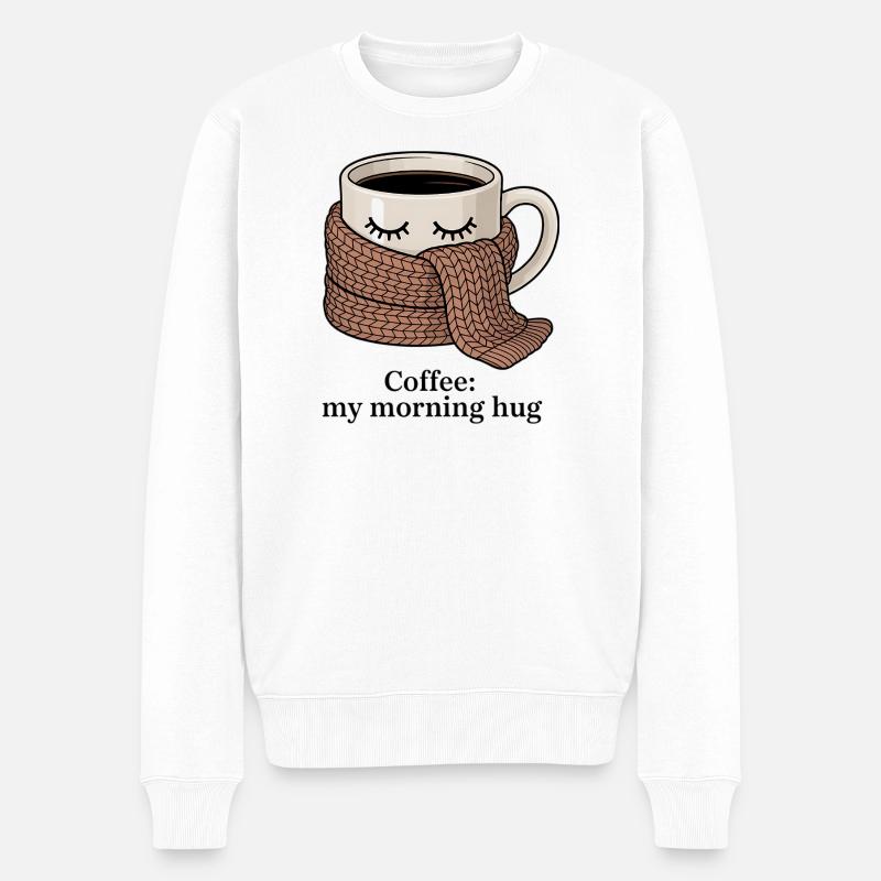 Heißer Becher eigener Schal - Männer Premium Bio Pullover - Weiß