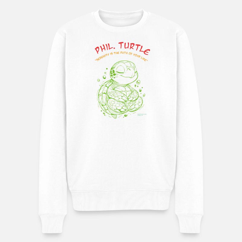 T-shirt Phil Turtle Zen Path - Pull Premium bio Homme - blanc