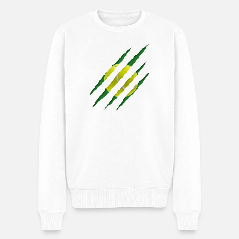 Tennisball Kratzmuster - Männer Premium Bio Pullover - Weiß
