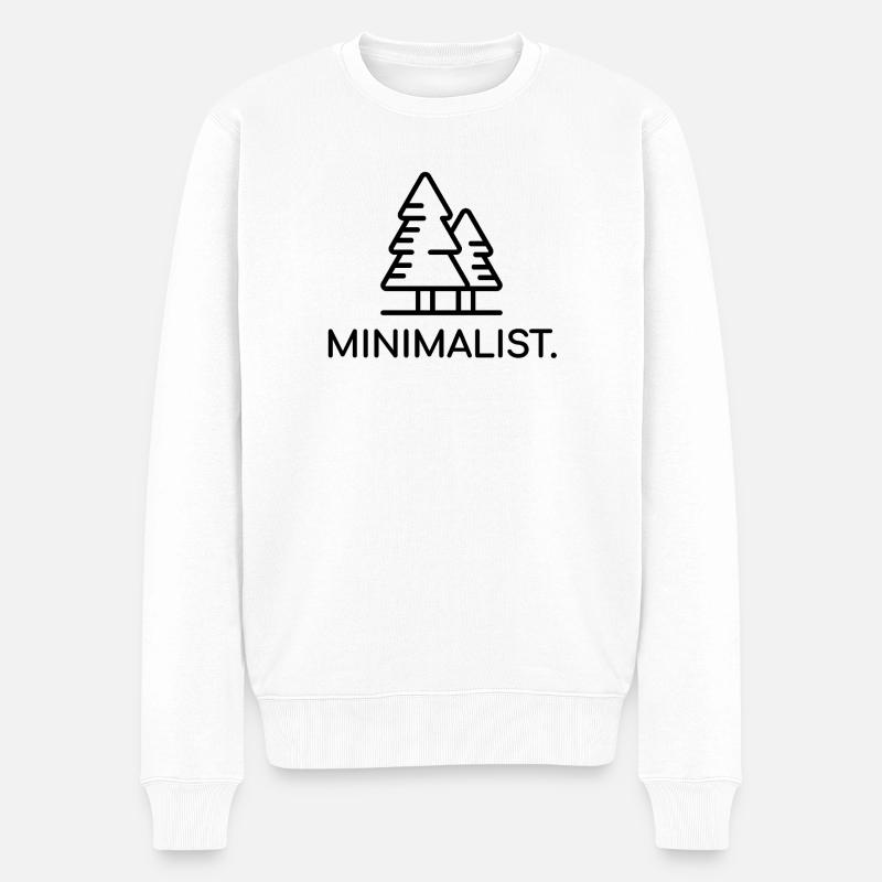 MINIMALIST. SCHWARZER FIR - Männer Premium Bio Pullover - Weiß