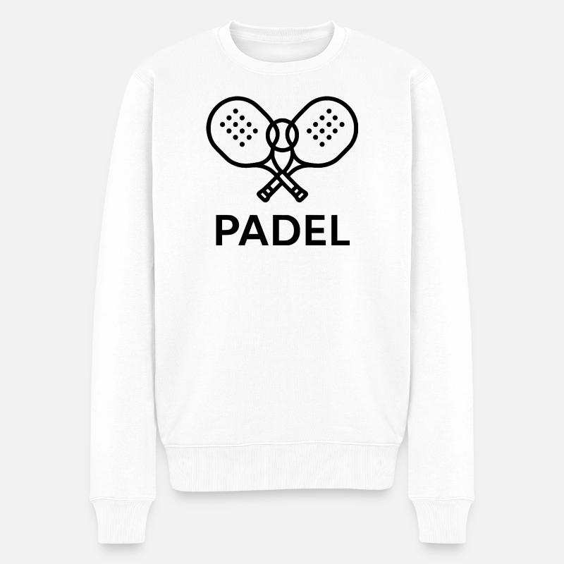 Padel Tennis Logo - Männer Premium Bio Pullover - Weiß