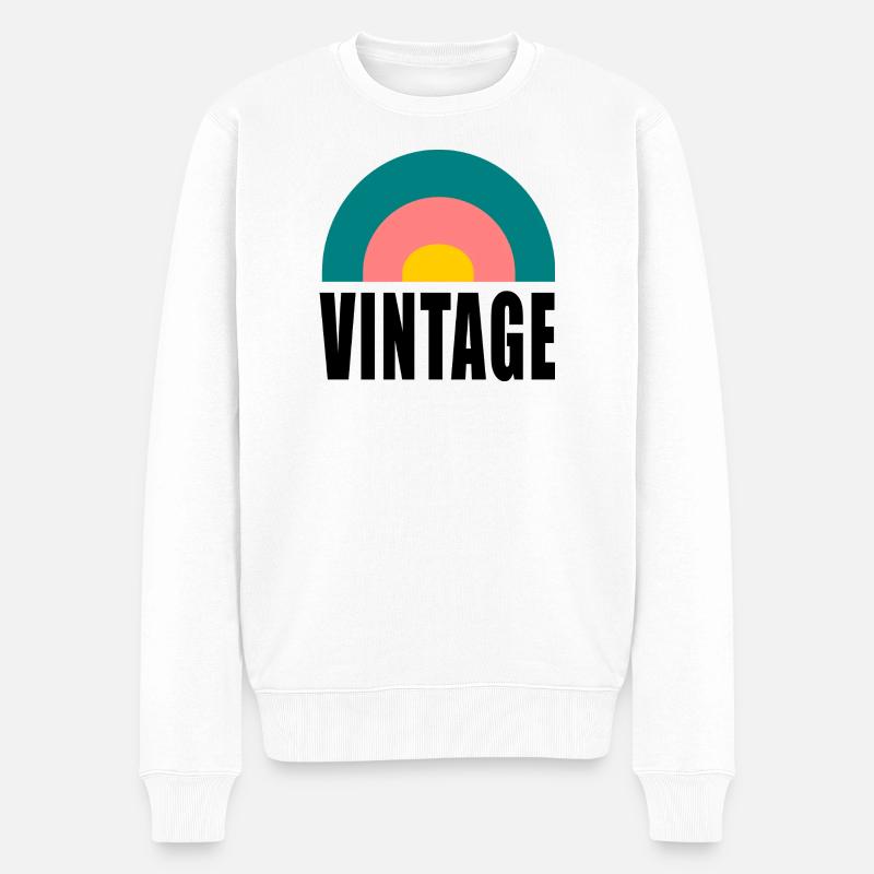 Weinlese - Männer Premium Bio Pullover - Weiß