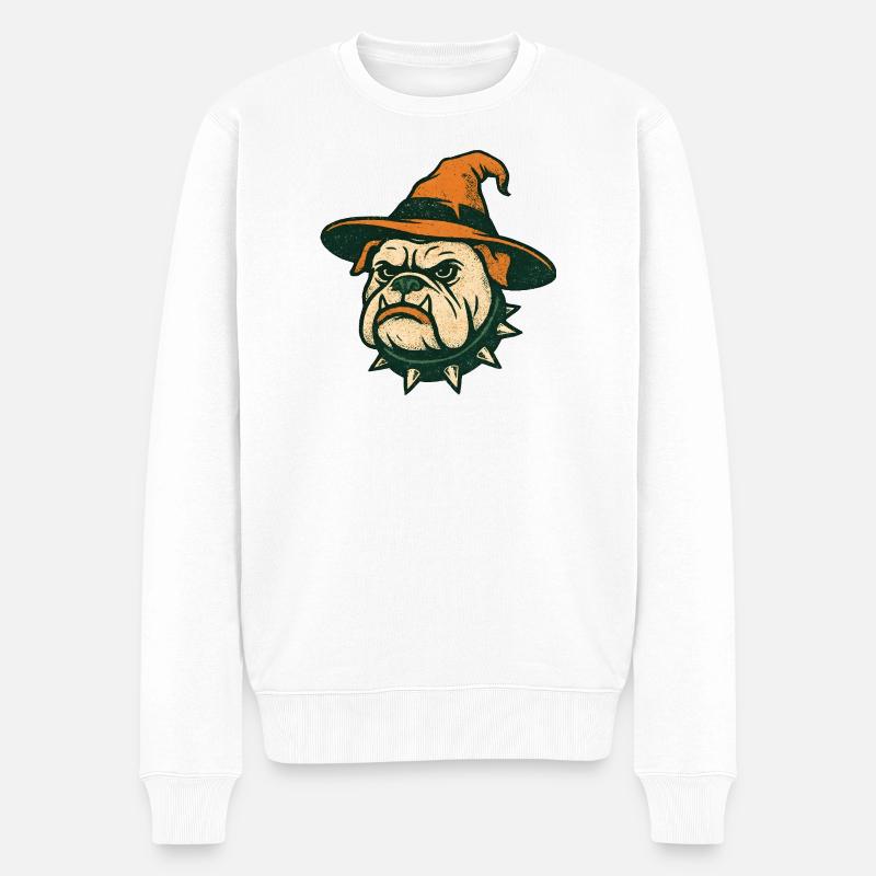 Bouledogue Sorcier Halloween - Pull Premium bio Homme - blanc