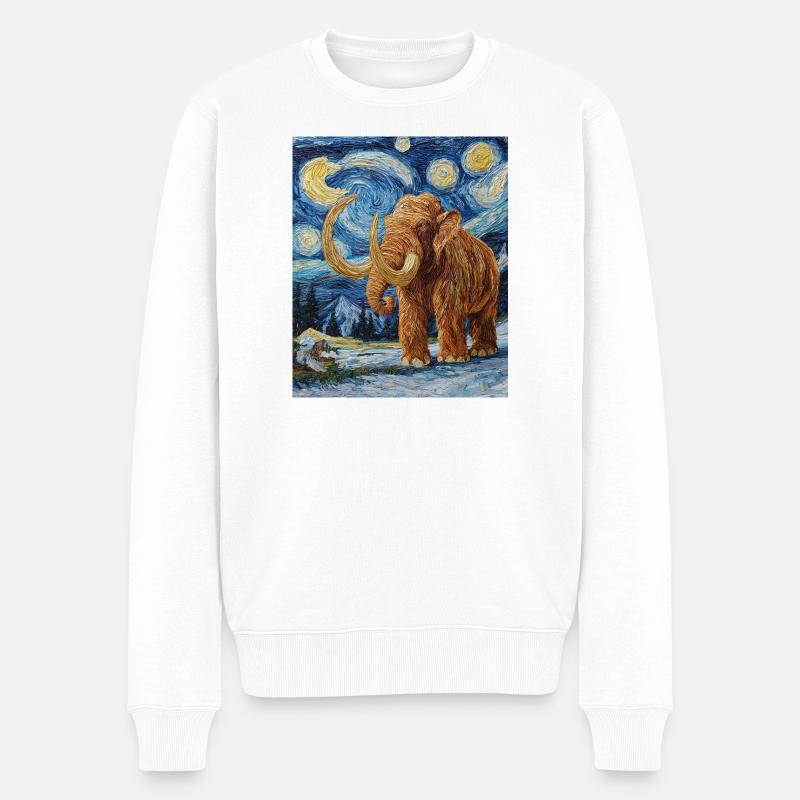 Mammouth Van Gogh Nuit étoilée - Pull Premium bio Homme - blanc
