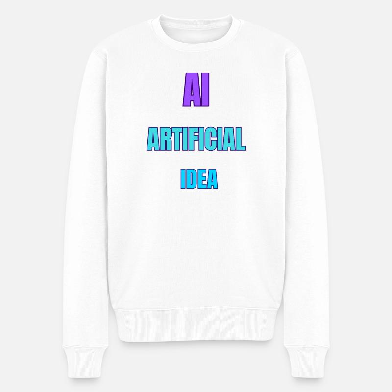 KI-Künstliche Idee - Männer Premium Bio Pullover - Weiß